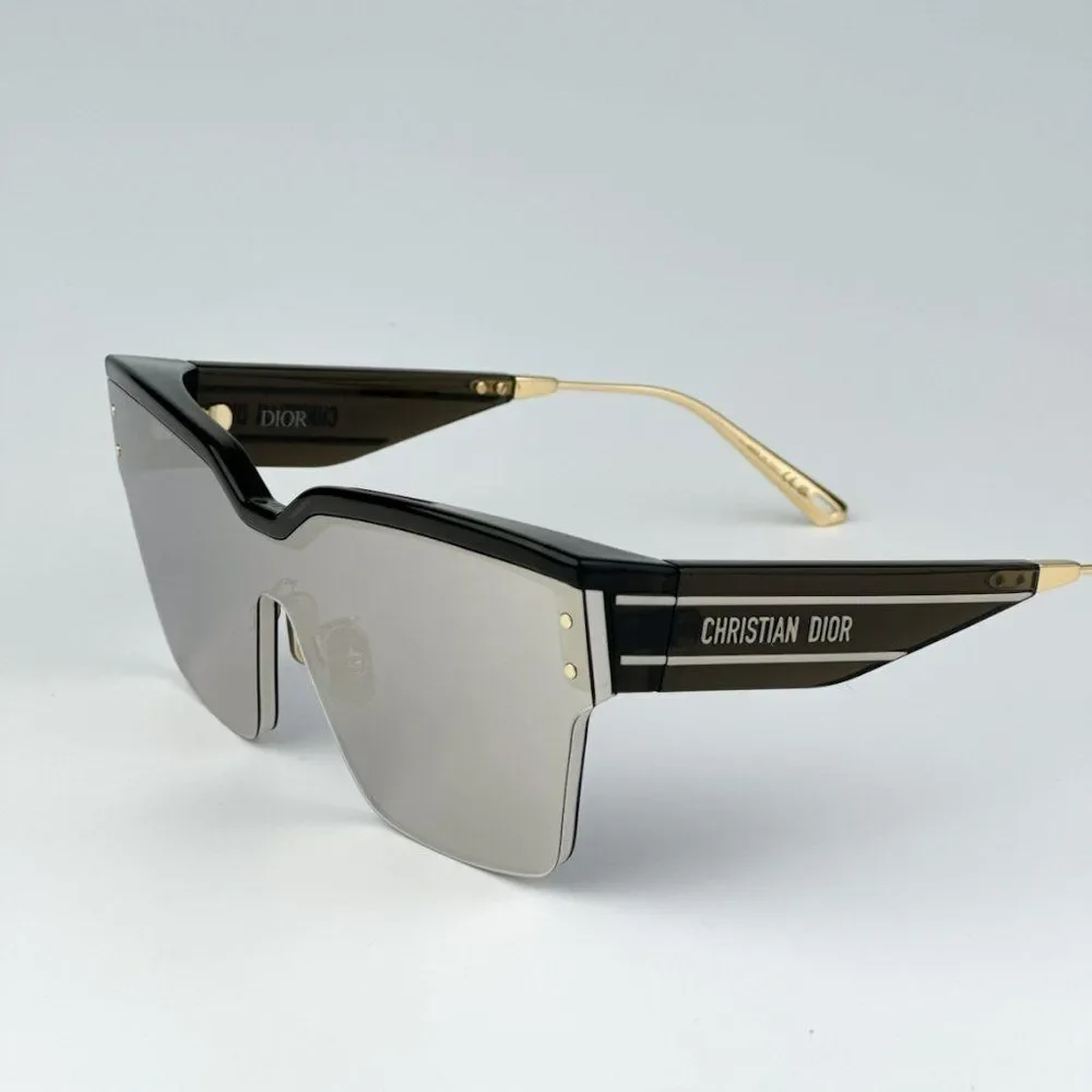 NEW Dior DIORCLUB M4U 55A5 Black Pale Smoke Mirrored Unisex Shield Sunglasses